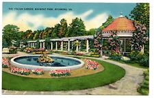 The Italian Garden Maymont Park Richmond VA Virginia Vintage Linen Postcard picture