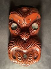 BIG Vintage Maori New Zealand Wood Abalone Rotorua TIKI Mask by Ruihana picture