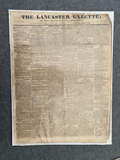 THE LANCASTER GAZETTE 1826 ORIGINAL NEWSPAPER picture