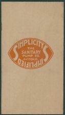 c1908 Sanitary Pump Co. Dayton Ohio Simplicity Illustrated Trade Catalog Prices  picture
