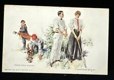 Vtg Postcard 1909 Romantic Couple Golfing Artist signed Howard Chandler Christy picture