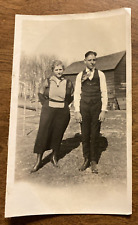 1910s-1920s Woman Young Man Mother & Son Fashion Vest Tie Original Photo P11n22 picture