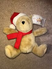 Disney Gund Classic Winnie The Pooh Christmas Bear Santa Hat Scarf Red Plush picture