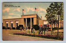 1940 World's Fair New York City-NY, YMCA Building Visitors Vintagec1940 Postcard picture