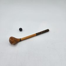 Vintage Miniature Wooden Golf Club With Metal Ball 3