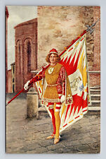 Contrades of Siena Italy Heraldry Coat of Arms Flag Val di Montone Postcard picture