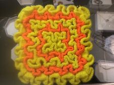 Vintage Handmade Thick Crochet Yellow & Orange Doily picture