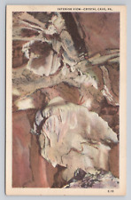 Interior View Crystal Cave Pa Linen Postcard No 4975 picture