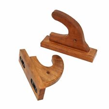 Medieval Gun Rifle Firearm Display Wall Mounts Solid Hardwood Holders Set of 2 picture