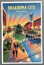 Oklahoma City, Oklahoma - River walk - Lantern Press Postcard picture