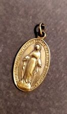 Rare Antique Christian bronze medal Of Mother Mary picture