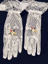  Masonic ( Eastern Star ) Stretch Lace OES Gloves  picture