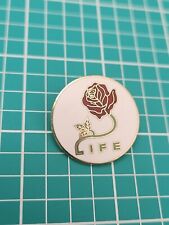 Vtg Life Rose Flower Gold Tone Lapel Pin Hat Pin Collectible  picture