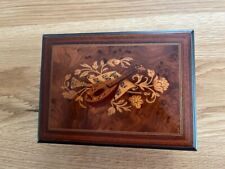 VINTAGE ITALIAN INLAID WOOD MUSICAL JEWELRY BOX - EXC COND WORKING  picture