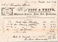 c1856 Foot & White Grocers Rome New York NY Billhead Antique Paper picture