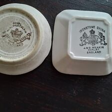 Antique Old Aged White Cream  Ironstone Butter Pats Lot Of 2 Johnson Bros Meakin picture