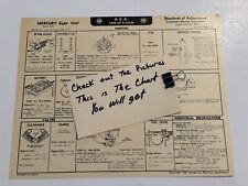 AEA Tune-Up Chart System 1947 Flat Head Mercury Eight Model  79m picture