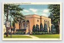 Linen Postcard Gloversville NY New York First Church of Christ Scientist picture