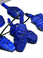 10 pieces Dark Blue Lapis Lazuli Raw Pendant Macramés Size For Jewellery picture