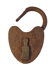 Antique Railroad/Smokehouse Style Heart Shape Lock D.M. Co - No Key picture