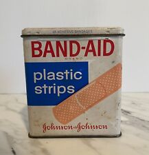 Vintage Metal Band-Aid Tin Plastic Strips Johnson 45 Bandages - EMPTY picture