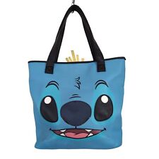 Disney Loungefly Stitch Scrump Tote Bag Dual Face Blue Faux Leather picture