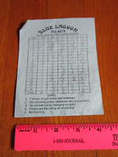 Sylvan Beach NY Blue Lagoon Miniature Golf Score Card *CLOSED* Mini Used 1990's picture