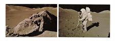 Set of 2 Astronaut Harrison Schmitt Apollo 17 Chrome Unposted Vintage Postcard picture