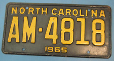1965 North Carolina license plate very good original picture