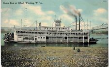 Wheeling Steam Boat At Wharf 1910 WV  picture