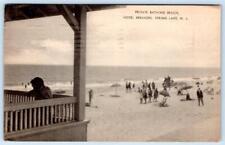 1946 SPRING LAKE NEW JERSEY NJ HOTEL BREAKERS PRIVATE BATHING BEACH POSTCARD picture
