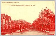 Postcard South Denton Street - Gainesville Texas 1908 picture