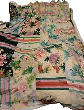 Vtg 70s 80s Patchwork Tied Quilt Handmade Boho Cottage Granny Whimsical  picture
