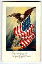 4th Of July Postcard Eagle Patriotic Your Flag And My Flag Flies Above Series 4 picture