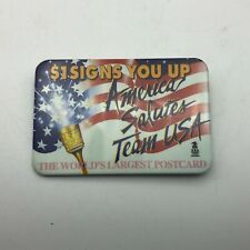 USPS Pinback America Salutes Team USA Olympics Employee Badge Pin Vintage picture