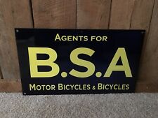 Porcelain Like Heavy Die Cut B.S.A. BSA Motor Bicycles Agent Dealer Sign Cycle picture