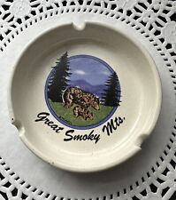 Vintage Great Smokey Mountains Ashtray Ceramic Stoneware Souvenir MC Art Co picture