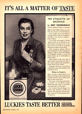 1954 Lucky Strike Vintage Print Ad Etiquette of Smoking by Amy Vanderbilt 50s picture