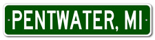 Pentwater, Michigan Metal Wall Decor City Limit Sign - Aluminum picture