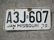 Missouri 1970 Replacement license plate #    A3J 607 picture
