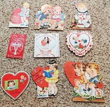 1930's-40's Vintage Valentine Card Lot. Some Mechanical. 9 Cards. Lot # 12. picture