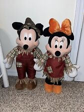 Rare Disney Mickey & Minnie Mouse Harvest Greeter Door Fall Autumn Scarecrow EUC picture