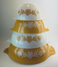 Pyrex Butterfly Gold Cinderella Mixing Bowl Set of 4 Nesting 441 442 443 444 picture