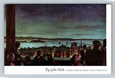 San Francisco CA-California, Top Of The Mark Night View, Guests Vintage Postcard picture