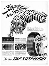 1941 African Tiger art Fisk Safti-Flight Auto Car Tires vintage print ad L71 picture