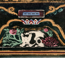 Famous Carving Sleeping Cat Beautifully Tinted Nikko Japan Vintage Postcard B1 picture