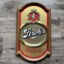 Vintage 1985 Stroh's Beer Sign Man Cave Bar Wall Decor 18 Inch Lakeside picture