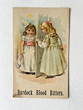 1880s Antique BURDOCK BLOOD BITTERS Victorian Trade/Advertising Card 2Girls Door picture