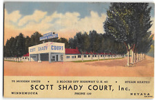 SCOTT SHADY COURT INC Winnemucca, Nevada Roadside Motel c1940s Linen Postcard picture