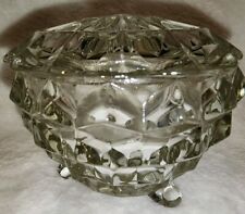 Jeannette Windsor Diamond Powder Dish  Crystal Depression Glass Art Deco picture